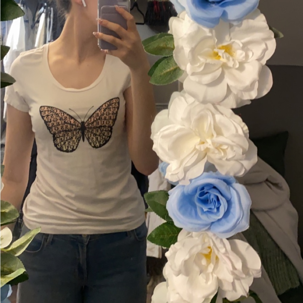 Rinestone butterfly women’s full length shirt